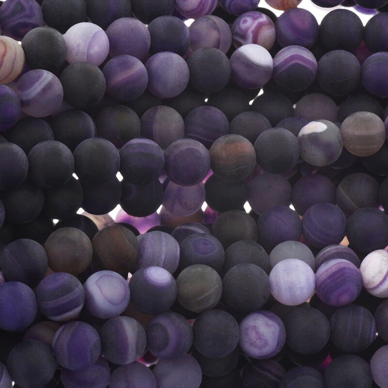 Agate beads matt dark purple beads 8mm 46pcs (string) KAAGM0822