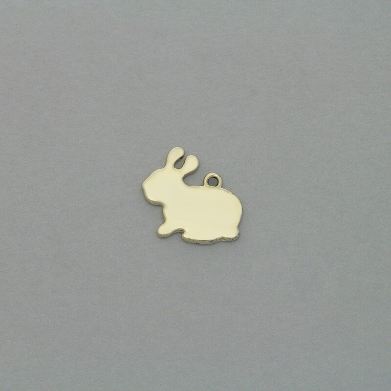 Rabbit pendant / for bracelets / gold 18x17mm 1pc AKG564