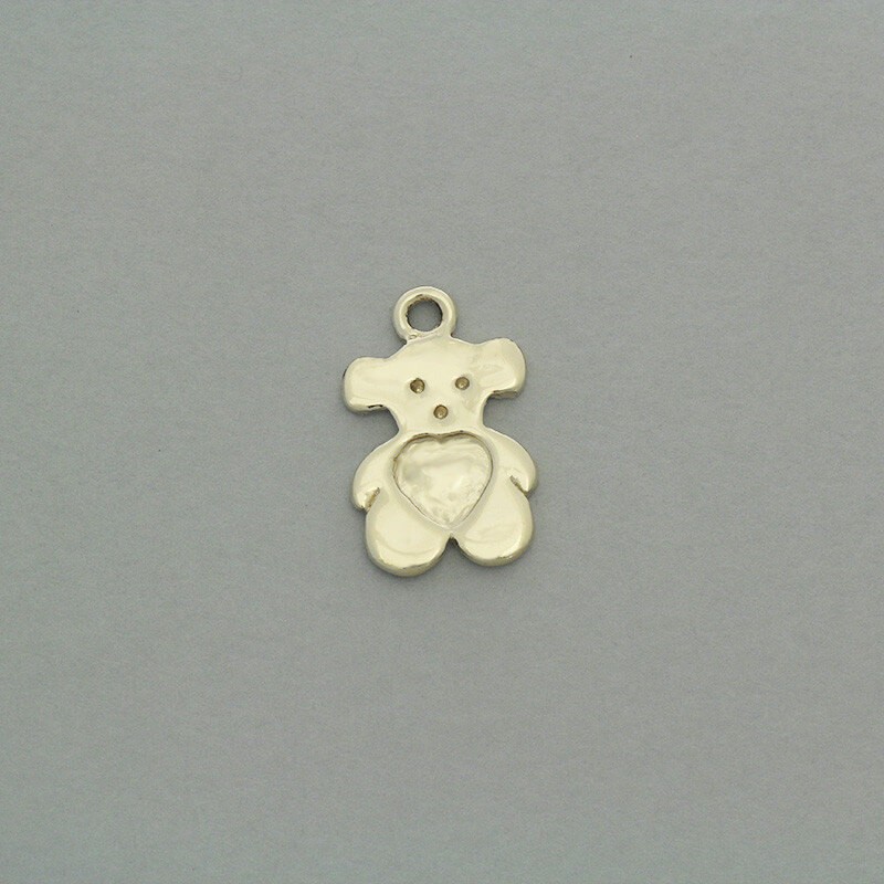 Pendant Bear like Tous with a heart 22x17x1.6mm gold 1pc AKG570