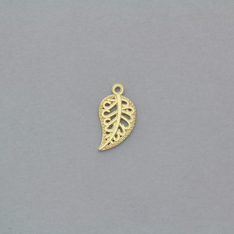 Openwork leaves pendants 18x10mm gold 6pcs AKG574