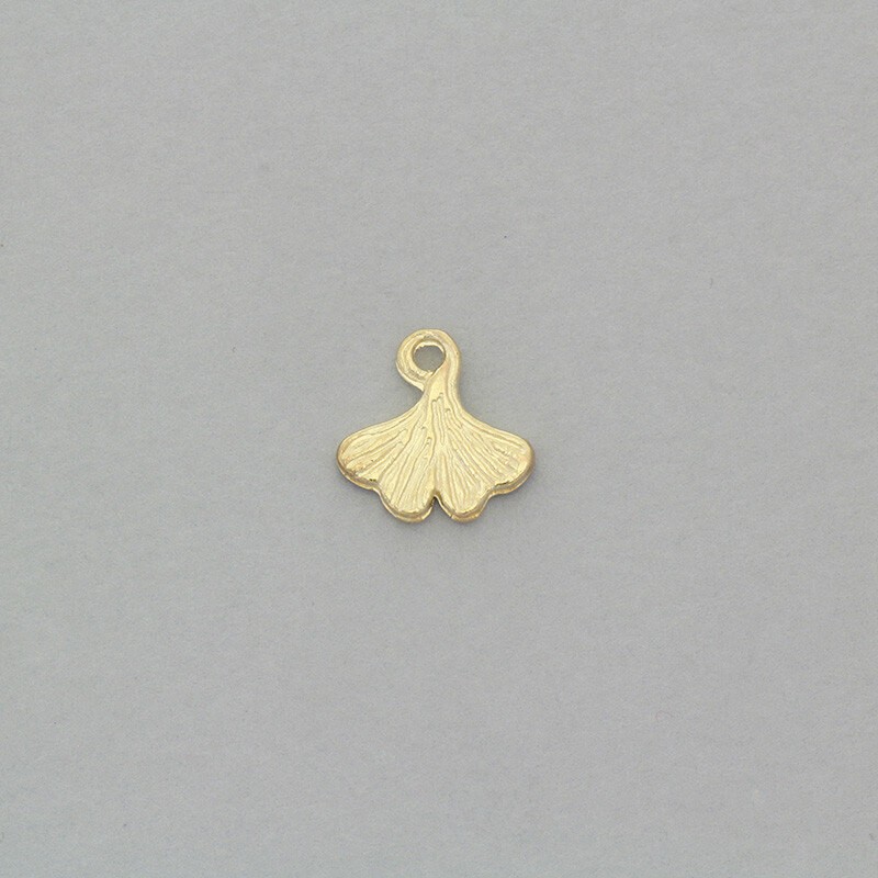 Ginkgo leaf pendant gold 13x13mm 5pcs AKG580