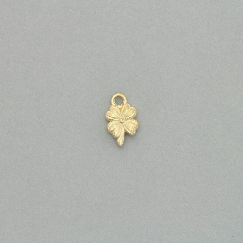 Flower pendants gold 13x8mm 5pcs AKG585