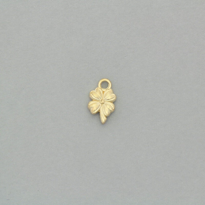 Flower pendants gold 13x8mm 5pcs AKG585