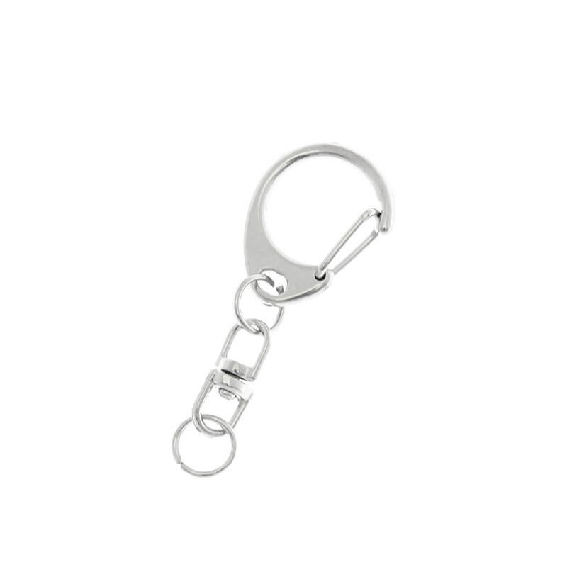 Clasp of the pendant carabiner with a rotating element and a ring 1 pc platinum 48x17mm ZAPBRK63