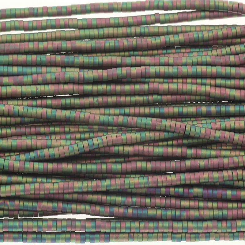 Hematite spacers 2.5x1mm 380pcs / string multicolor KAHE69 mat
