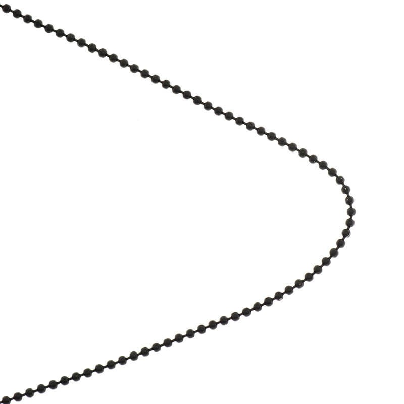 Łańcuszki na metry/ kulkowy czarny 1.5mm 1m LL011BL15