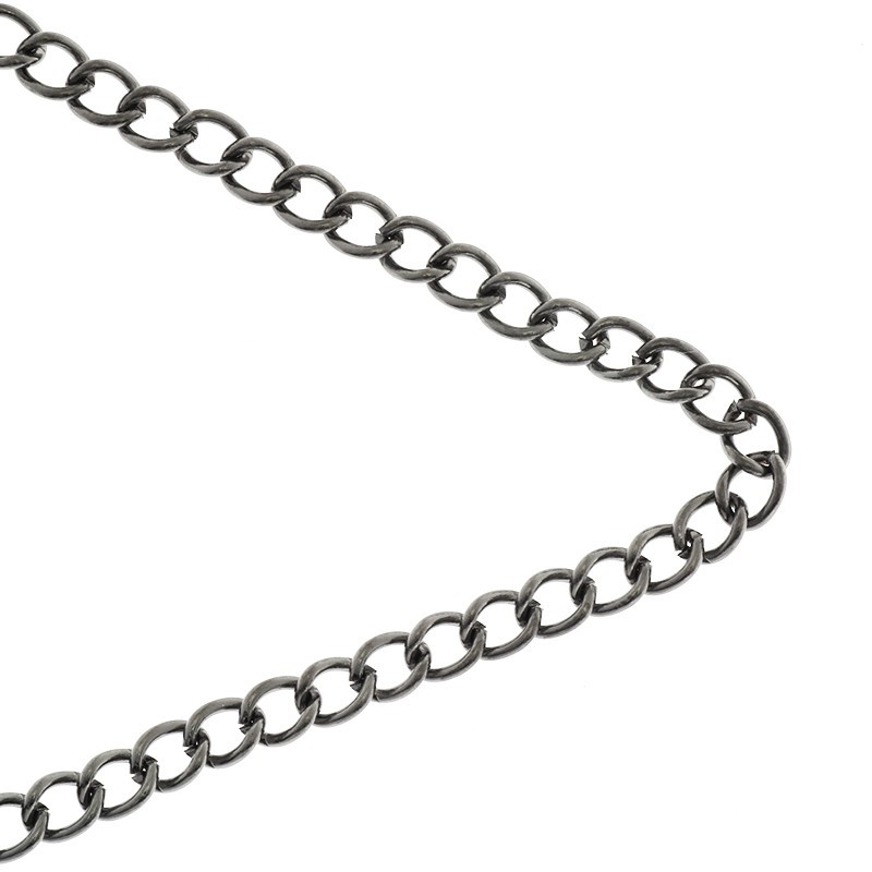 Chains / oval twist anthracite 4.5x6.2x1.1 1m LL171AN