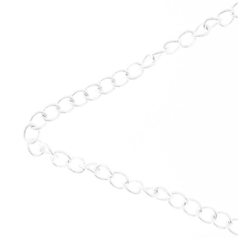 Łańcuszki/ owal twist srebrny 4.5x6.2x1.1 1m LL171SS
