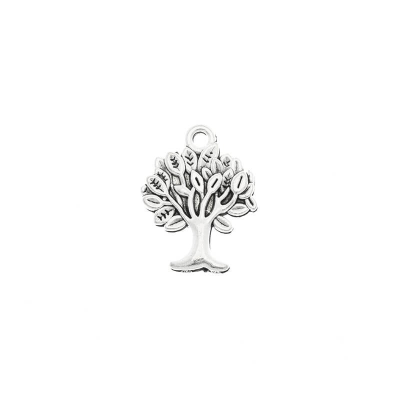 Tree pendants antique silver 20x16mm 4pcs AAT414