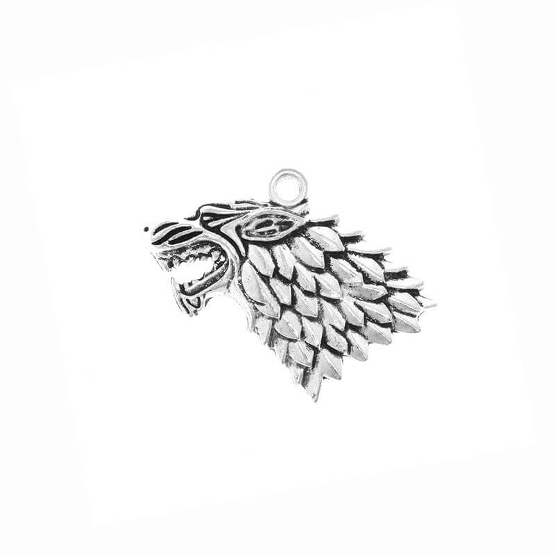 Wilkor (Game of Thrones), pendant, antique silver 36x34mm, 1 piece AAT427