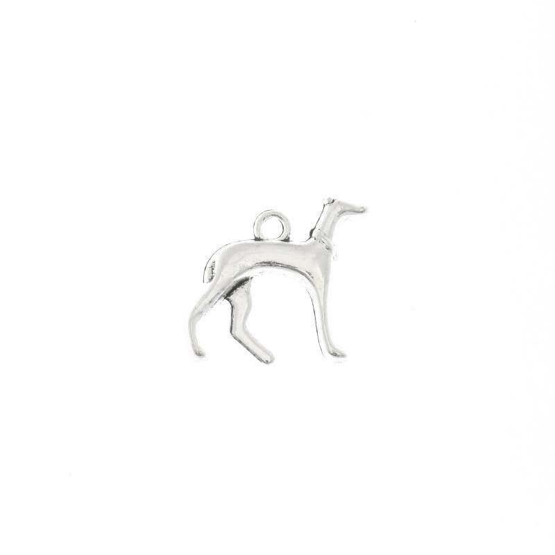 Dog jewelry pendants greyhounds 18x18mm, silver, 2pcs AAT433