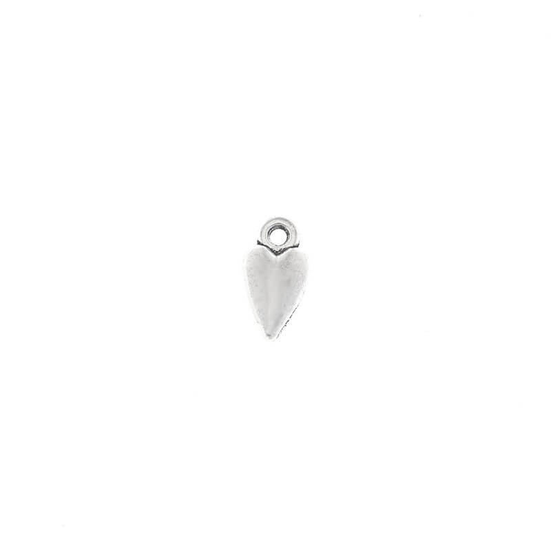 Silver heart pendants 5 pcs 8x13mm AAT434