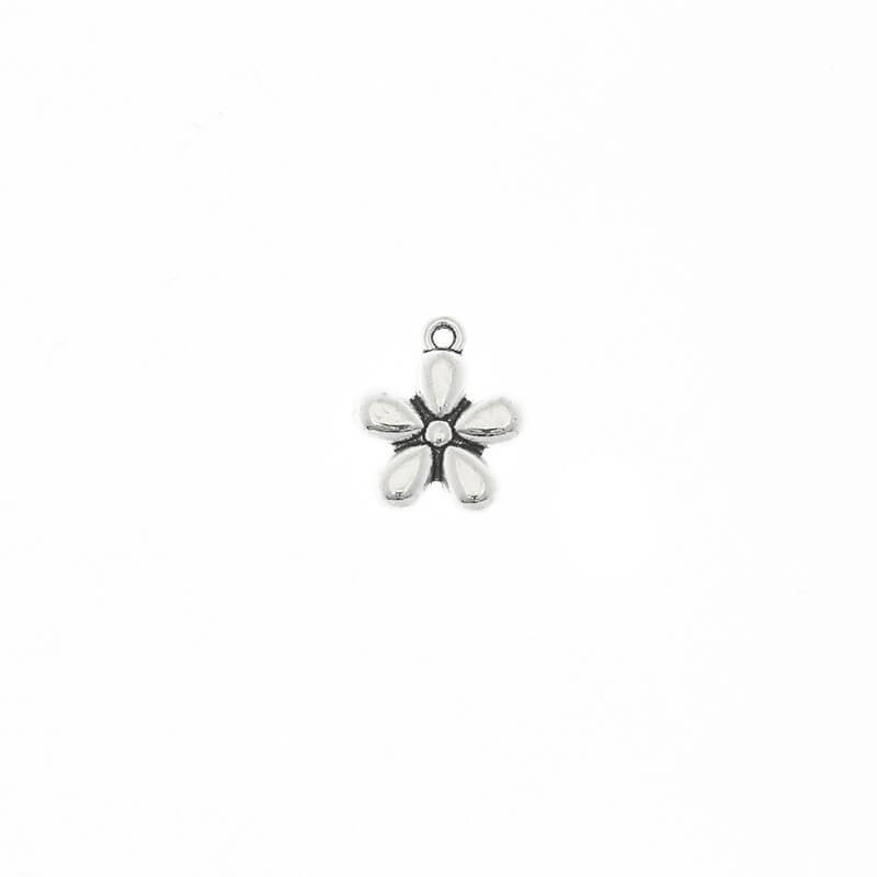 Silver flower pendants 5 pcs 10x13mm AAT436