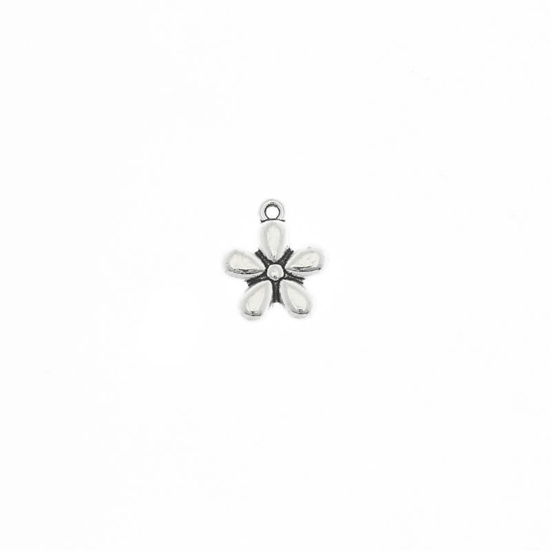 Silver flower pendants 5 pcs 10x13mm AAT436