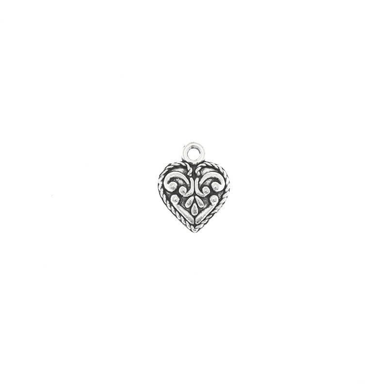 Hearts pendants, 5 pcs, silver, 14x11mm AAT447