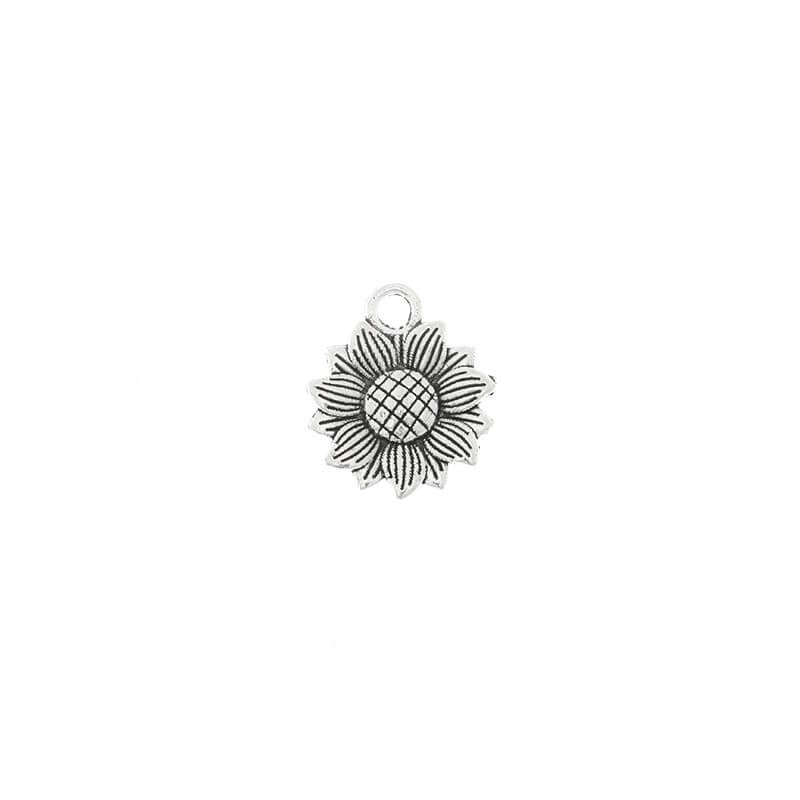 Sunflower pendant, 3 pcs, silver 18x15mm AAT448