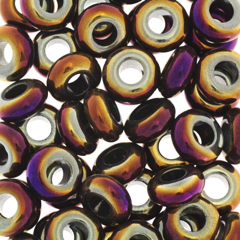 Hematite modular beads 14,5x7mm violet metallic 1pc KAHEPA04