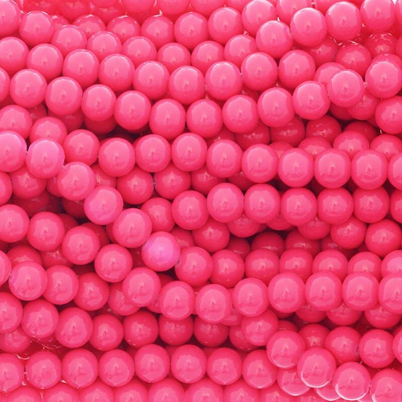 Milky beads candy pink 10mm / for bracelets / 86 pieces SZTP1032