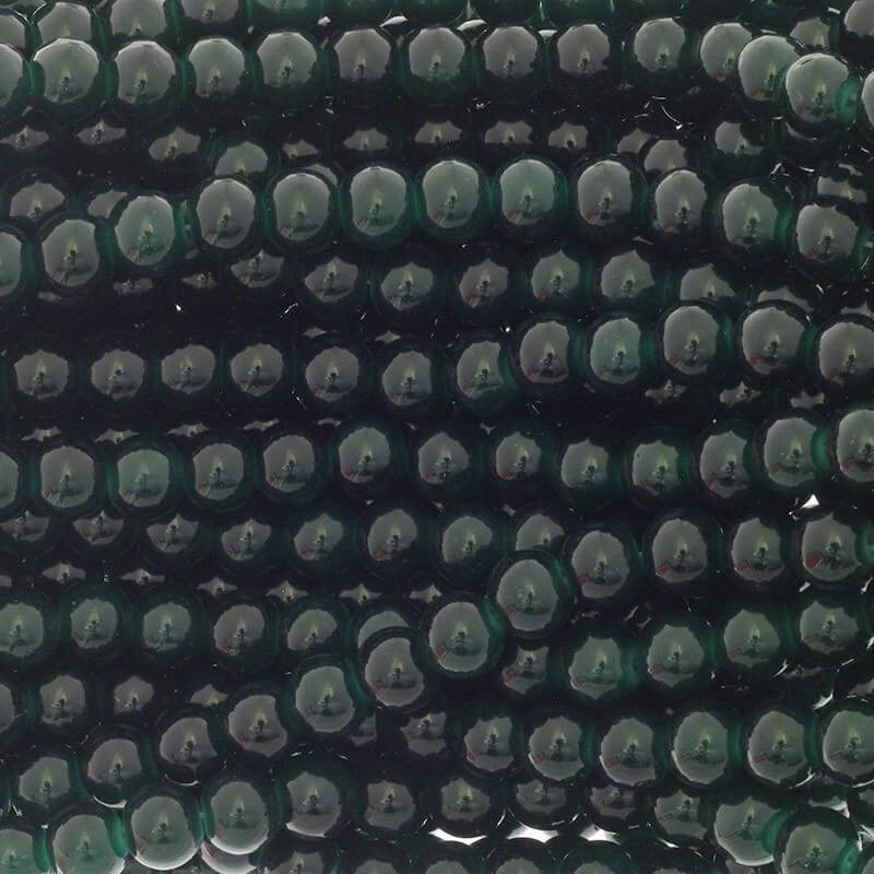 Koraliki szklane Milky kulki 10mm 86 sztuk ciemna zieleń SZTP1036
