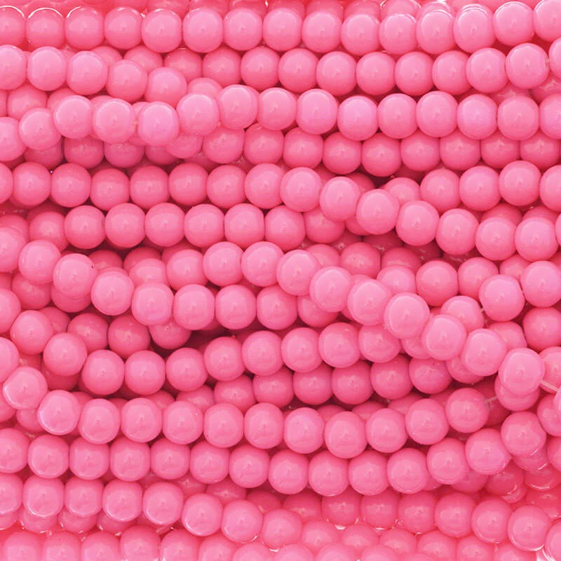 Milky candy pink beads / 8mm balls / for bracelets / 104 pieces SZTP0853