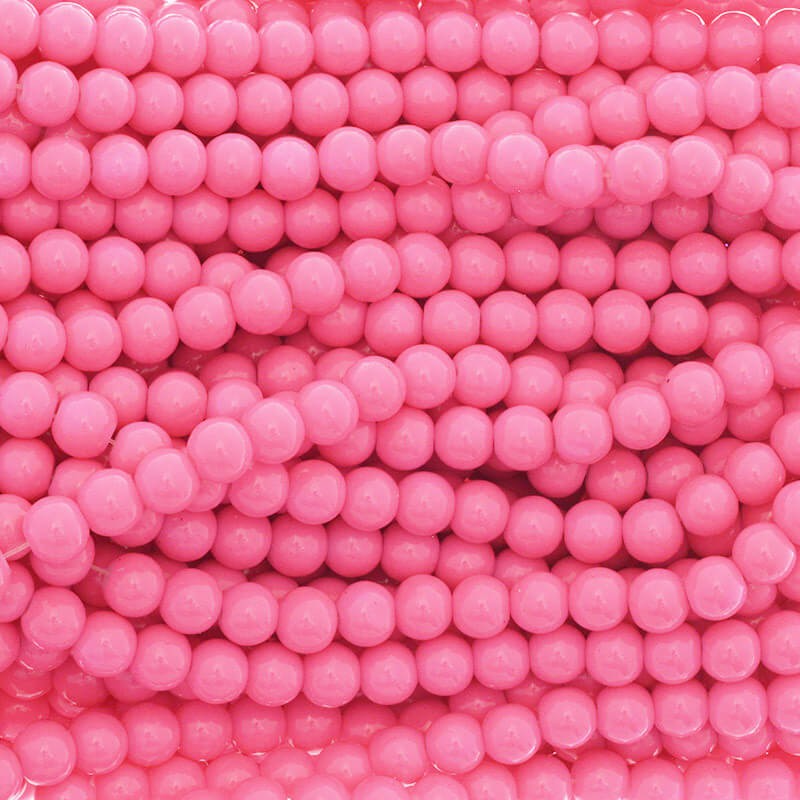 Milky candy pink beads / 8mm balls / for bracelets / 104 pieces SZTP0853