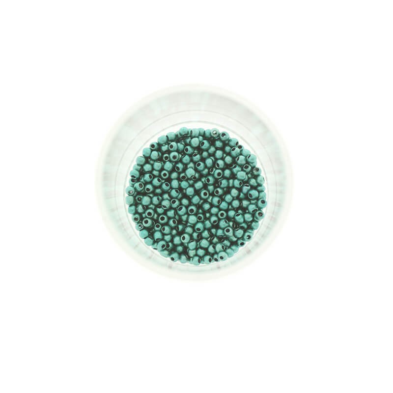 SeedBeads Premium Metalic Matte Turquoise Beads (12/0) 10g SZDR20MEM005