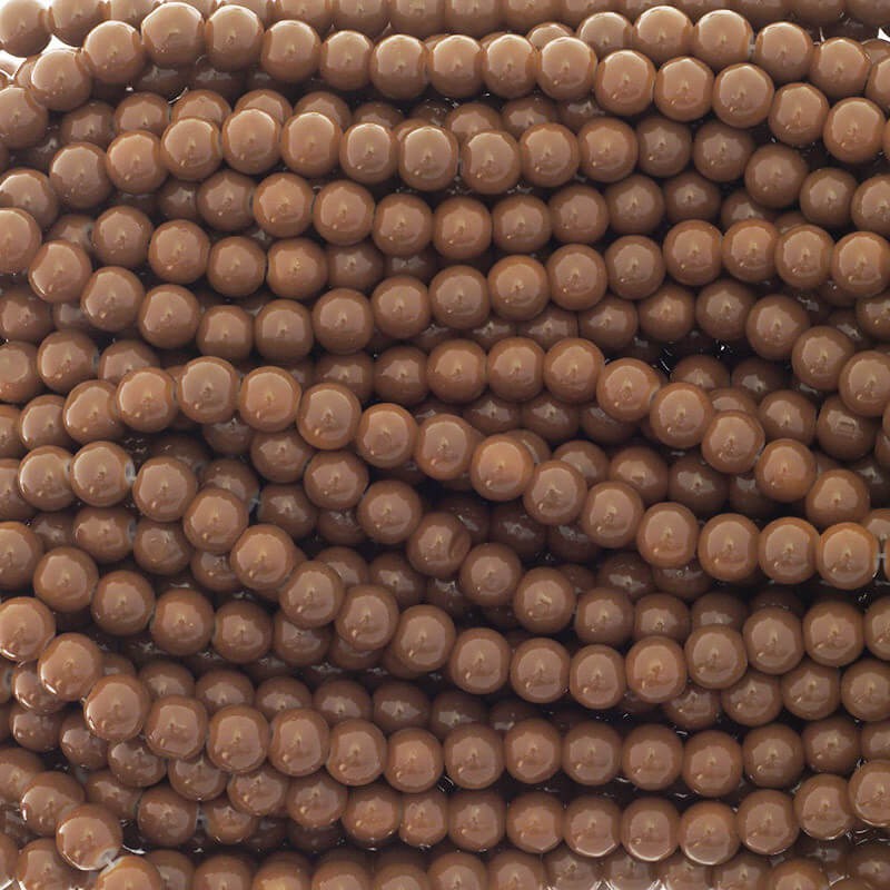 Milky brown beads / 8mm beads 104 pieces SZTP0865