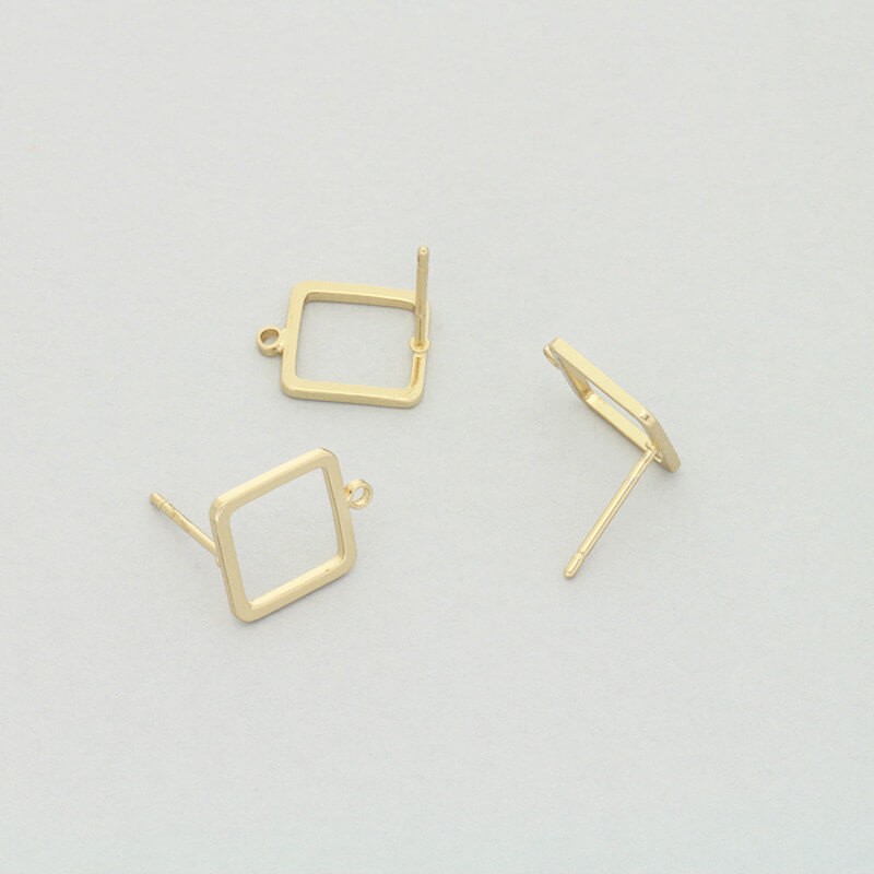 Geometric LUX sticks / gold-plated square 10mm 2pcs AKG611