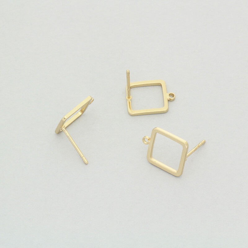 Geometric LUX sticks / gold-plated square 10mm 2pcs AKG611