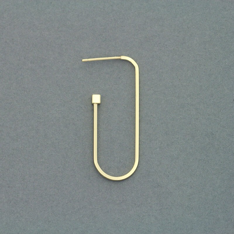 Gold-plated New Age earwires / sticks 37x17mm 1 pair AKG596