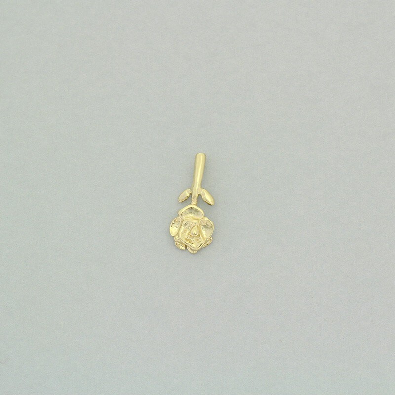 Small, gold-plated rose pendant 14x6mm, 1 piece AKG594