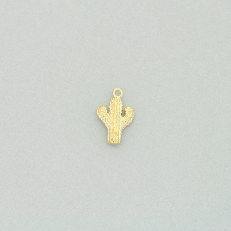 Gold-plated cactus pendants 15x10mm 1pc AKG599
