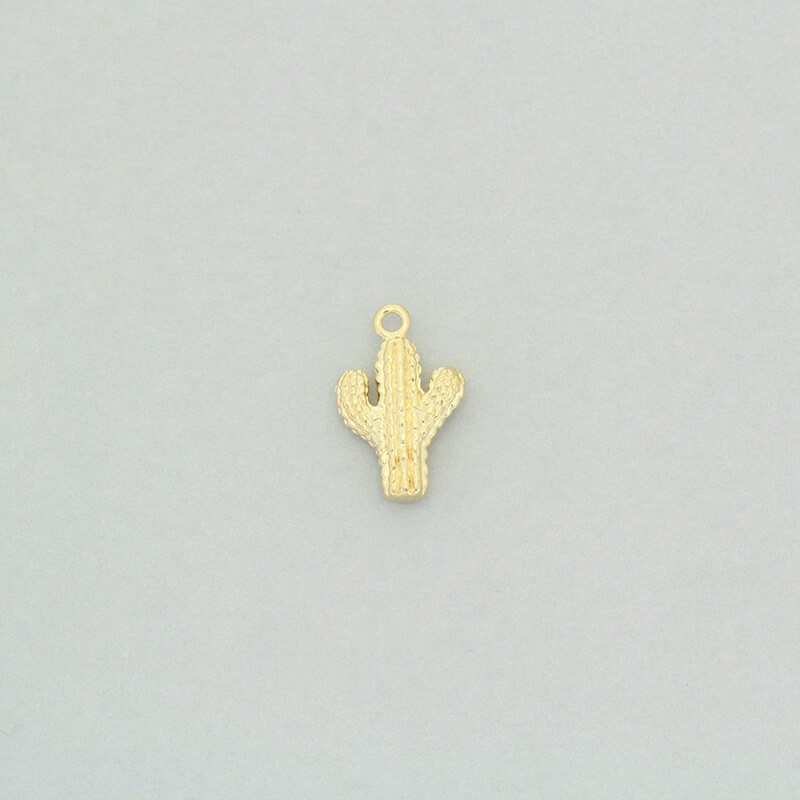 Gold-plated cactus pendants 15x10mm 1pc AKG599