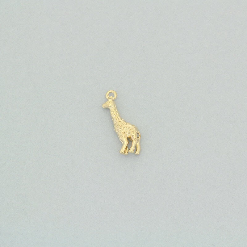 Gold-plated giraffe pendants 18x6mm 1pc AKG600