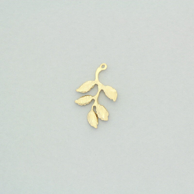 Twig pendant gold-plated 23x13mm, 1 piece AKG607