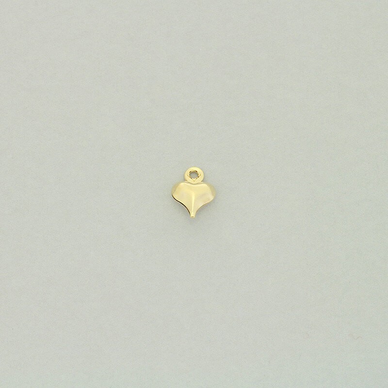 Gold-plated heart pendant 8x6mm 1pc AKG608