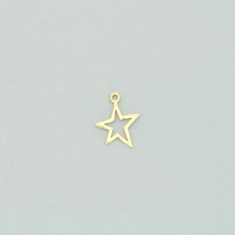 Gold-plated star pendants 15x11mm 1pc AKG612