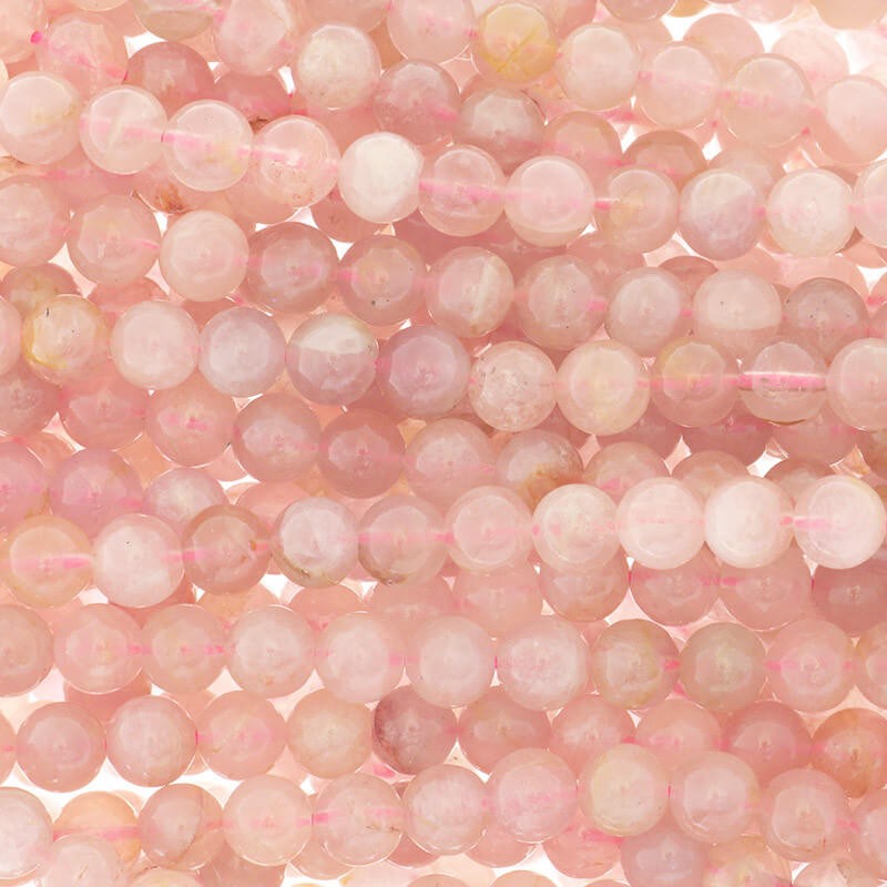Kwarc różowy Madagaskar koraliki kulki 6mm / sznur 60szt KAQR06