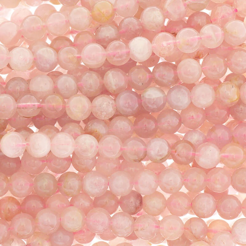 Kwarc różowy Madagaskar koraliki kulki 6mm / sznur 60szt KAQR06