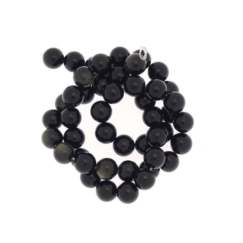 Stones / Obsidian Gold 8mm beads 46pcs KAOBG08