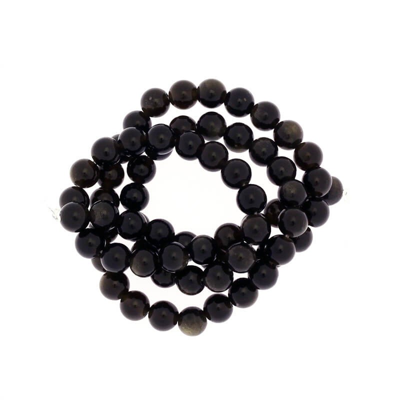 Stones / Obsidian Gold beads 6mm 60pcs KAOBG06