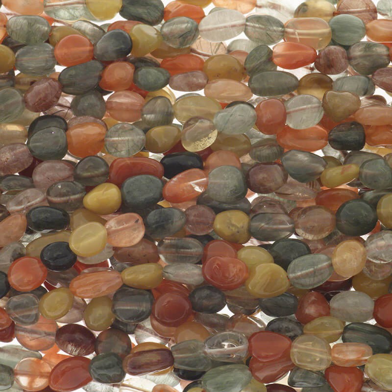 Rutile and quartz irregular stones 6x8mm 55pcs / rope KARQS01