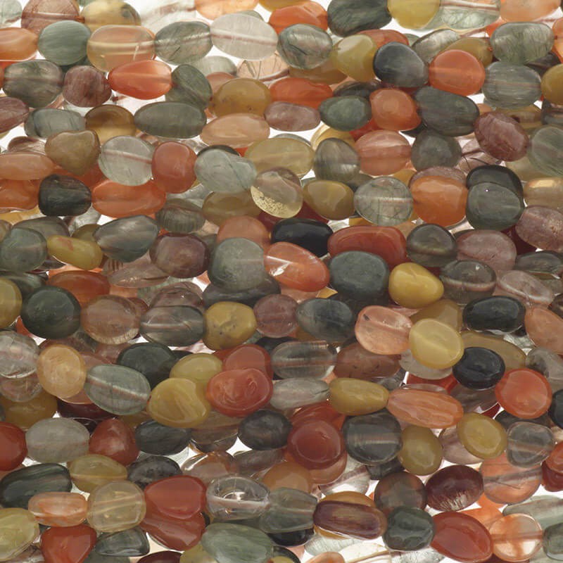 Rutile and quartz irregular stones 6x8mm 55pcs / rope KARQS01