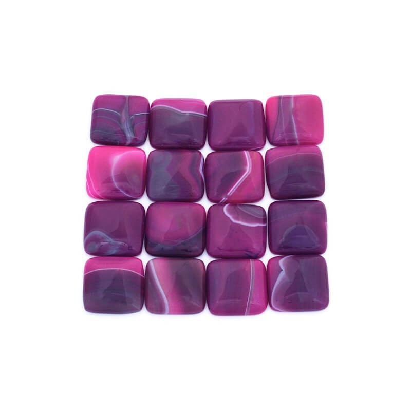 Pink agate cabochon square 24mm 1pc KBSZAG49