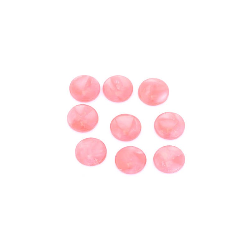Resin cabochons with shell / 10mm / pink / 4pcs KBAD1004