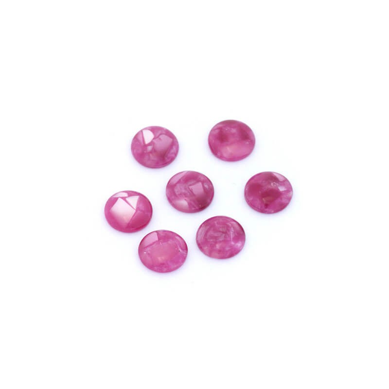 Resin cabochons with shell / 10mm / purple 4pcs KBAD1005