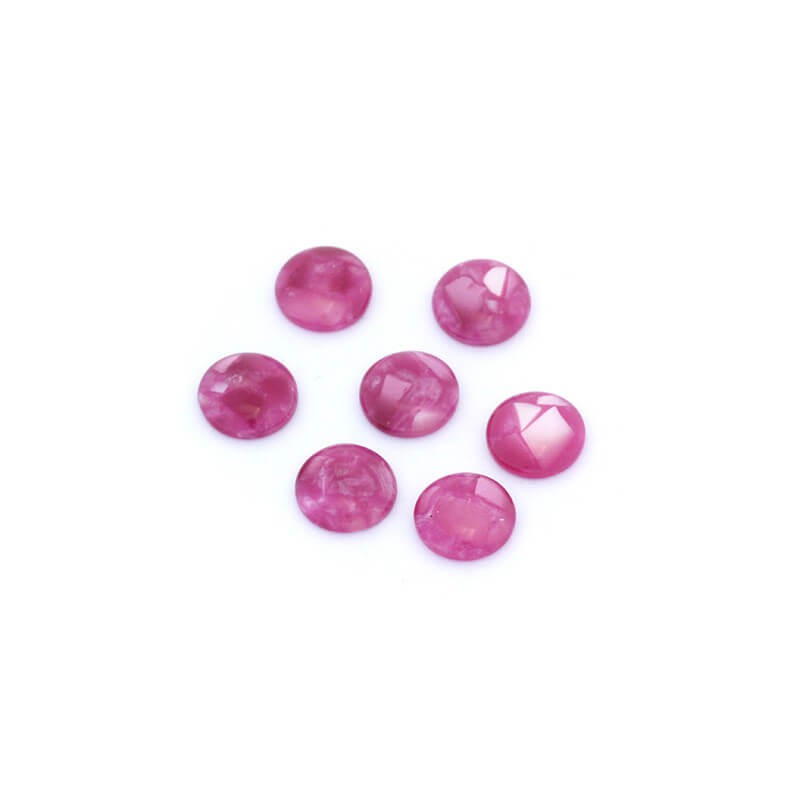 Resin cabochons with shell / 10mm / purple 4pcs KBAD1005