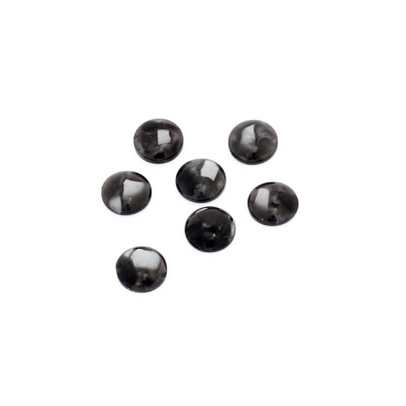 Resin cabochons with shell / 10mm / gray 4pcs KBAD1009
