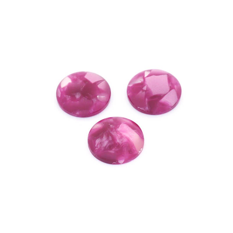 Resin cabochons with a shell / 14mm / purple / 2pcs KBAD1412