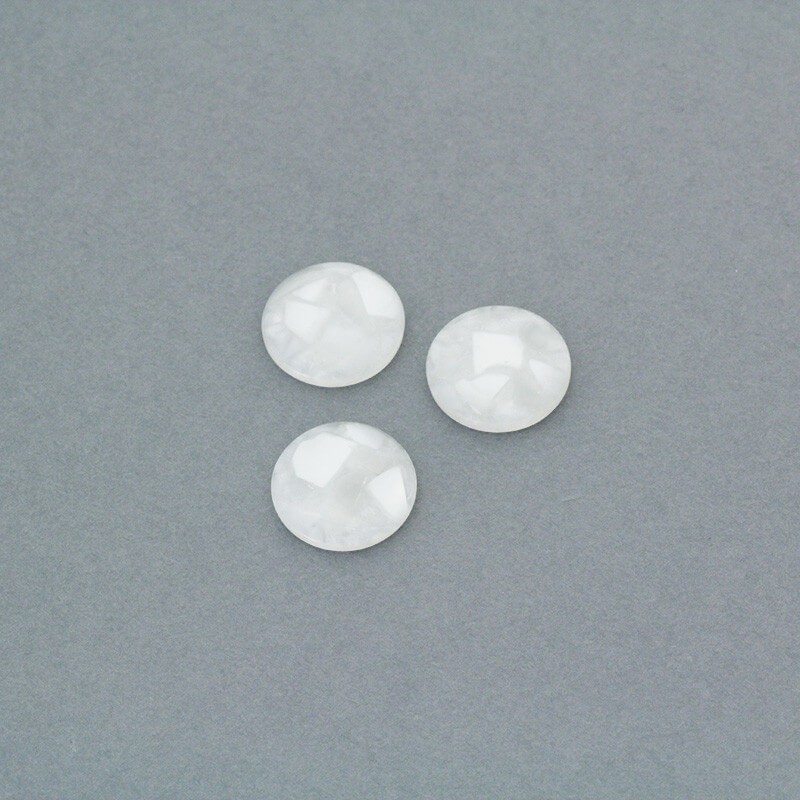 Resin cabochons with a shell / 16mm / cream / 2 pcs KBAD1610